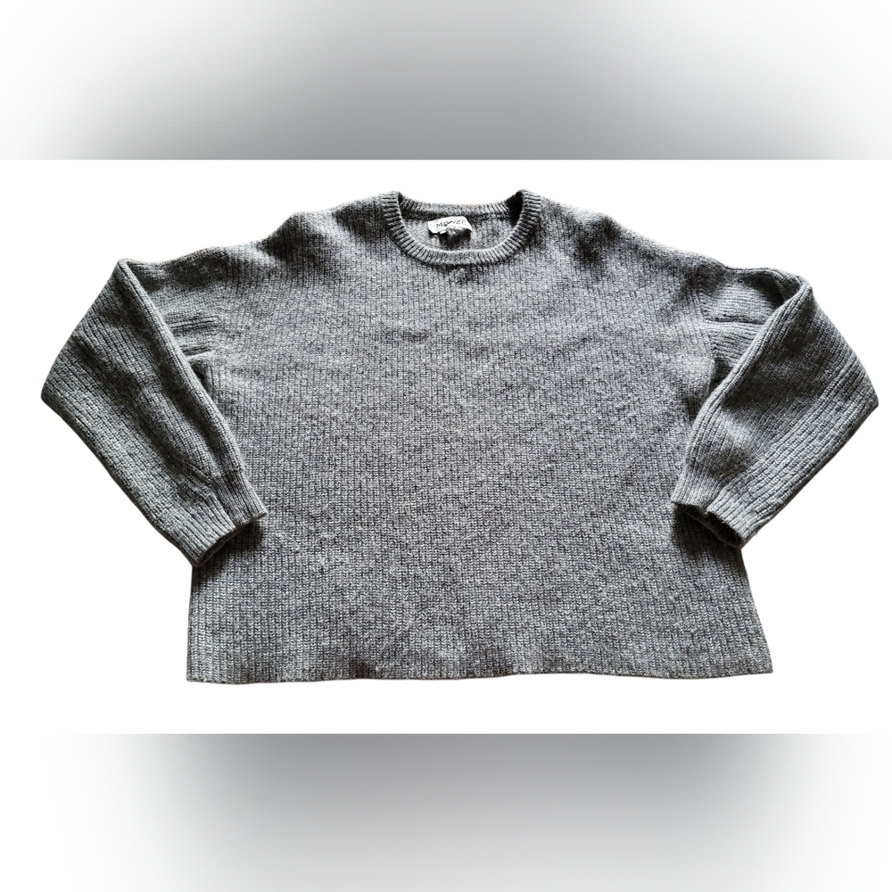 Pre-owned MONSE Women Tight Knit Merino Wool & Mohair Grey Sweater Size M
